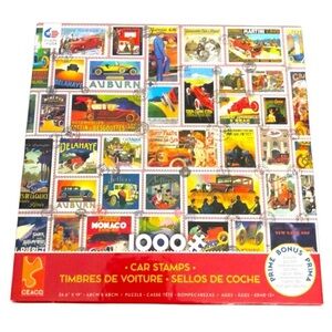 CEACO Vintage Car Stamps Puzzle - 1000 puzzle Pieces in complete good condition